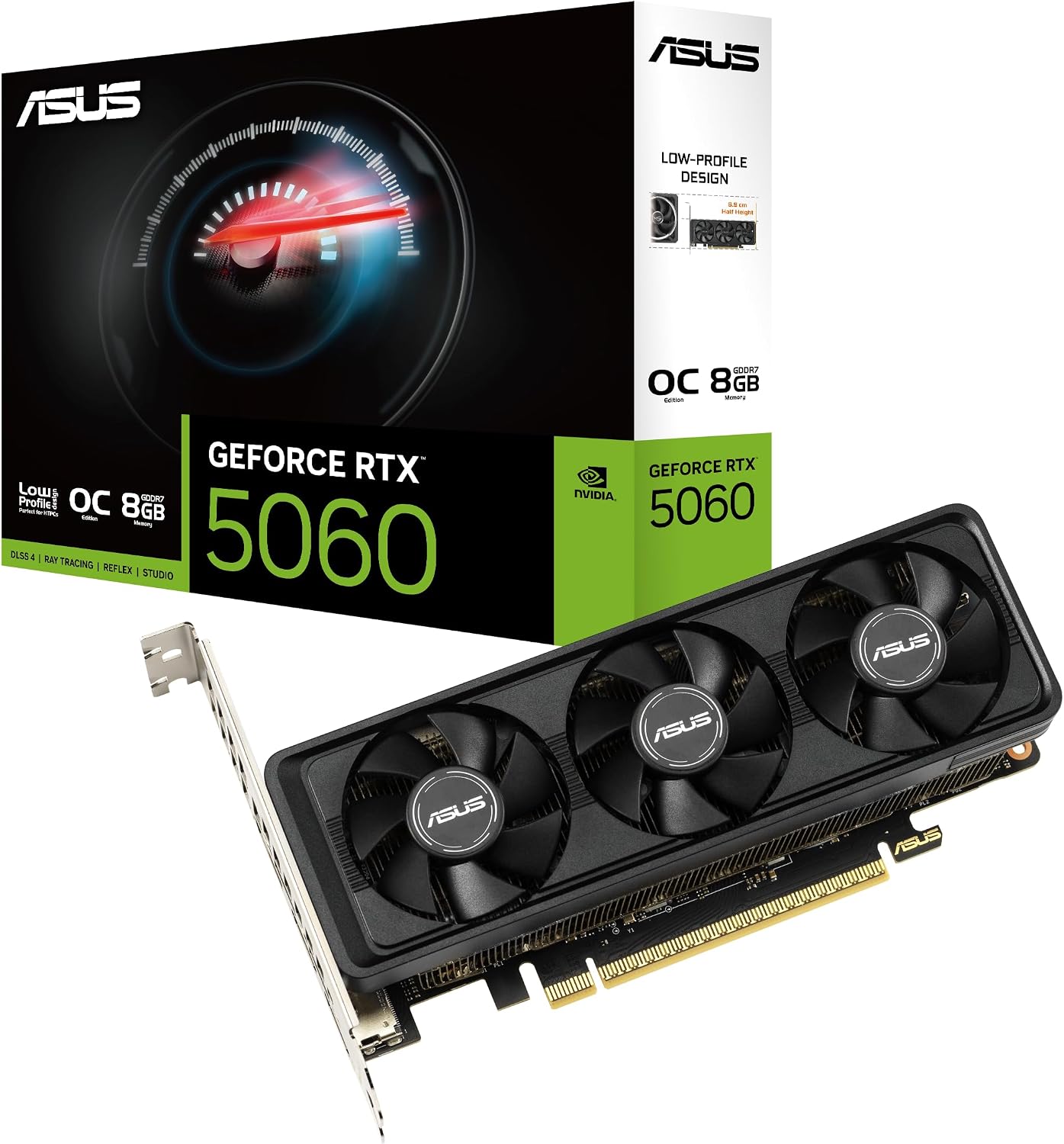 ASUS Dual NVIDIA GeForce RTX 5060 8GB GDDR7 OC Edition (PCIe 5.0, 8GB GDDR7, DLSS 4, HDMI 2.1b, DisplayPort 2.1b, 2.5-Slot Design, Axial-tech Fan Design, 0dB Technology), 3 Year Warranty