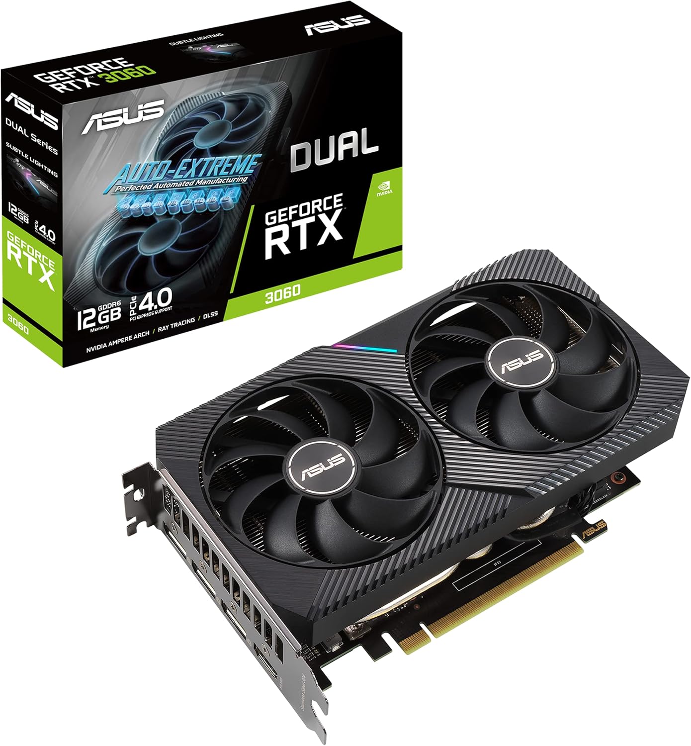 ASUS Dual NVIDIA GeForce RTX 5060 8GB GDDR7 OC Edition (PCIe 5.0, 8GB GDDR7, DLSS 4, HDMI 2.1b, DisplayPort 2.1b, 2.5-Slot Design, Axial-tech Fan Design, 0dB Technology), 3 Year Warranty